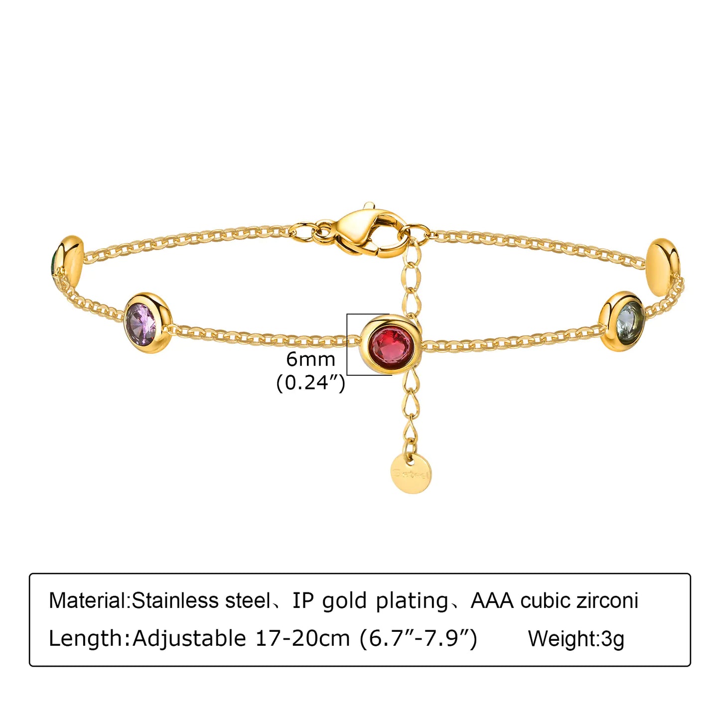 Chic Zircon Geo Gold Bracelet