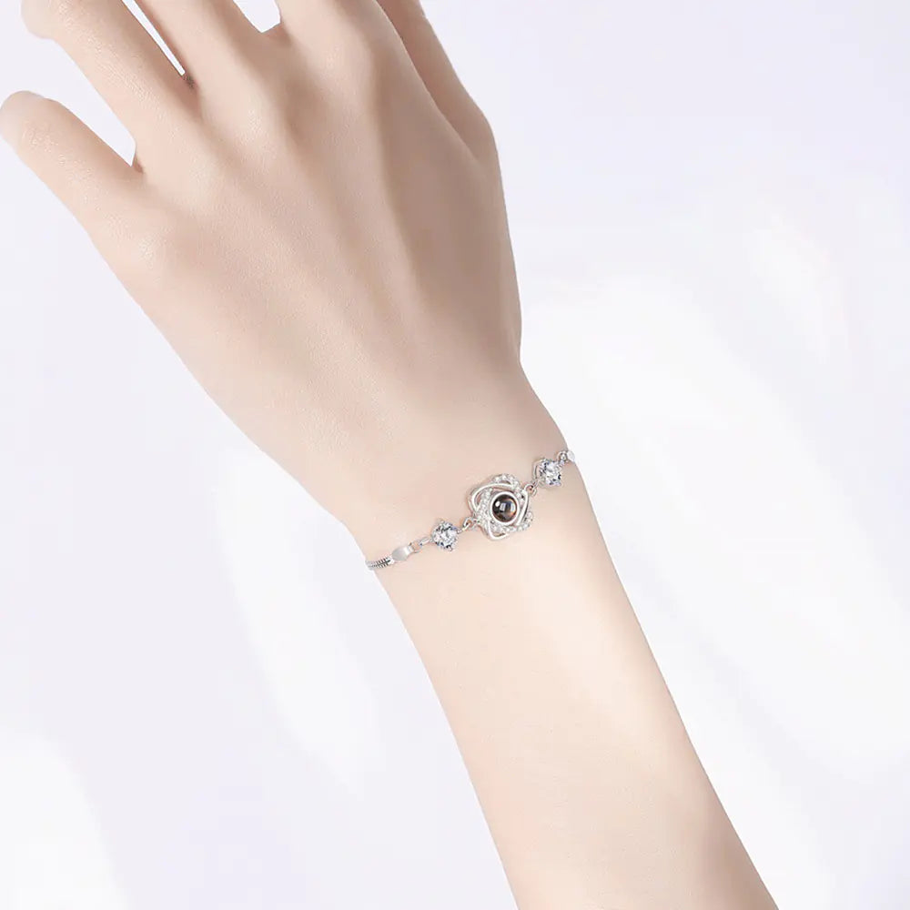 Elegant Silver Heart Charm Bracelet