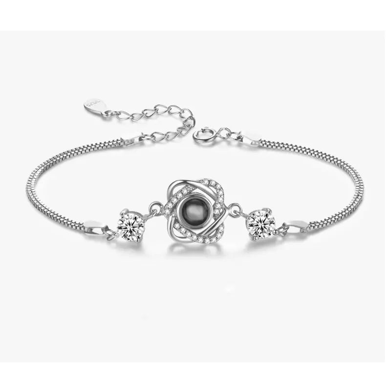 Elegant Silver Heart Charm Bracelet