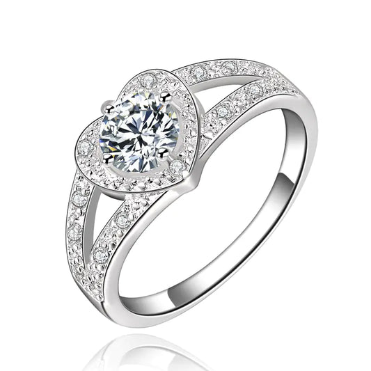 Chic Heart Zirconia 925 Silver Ring