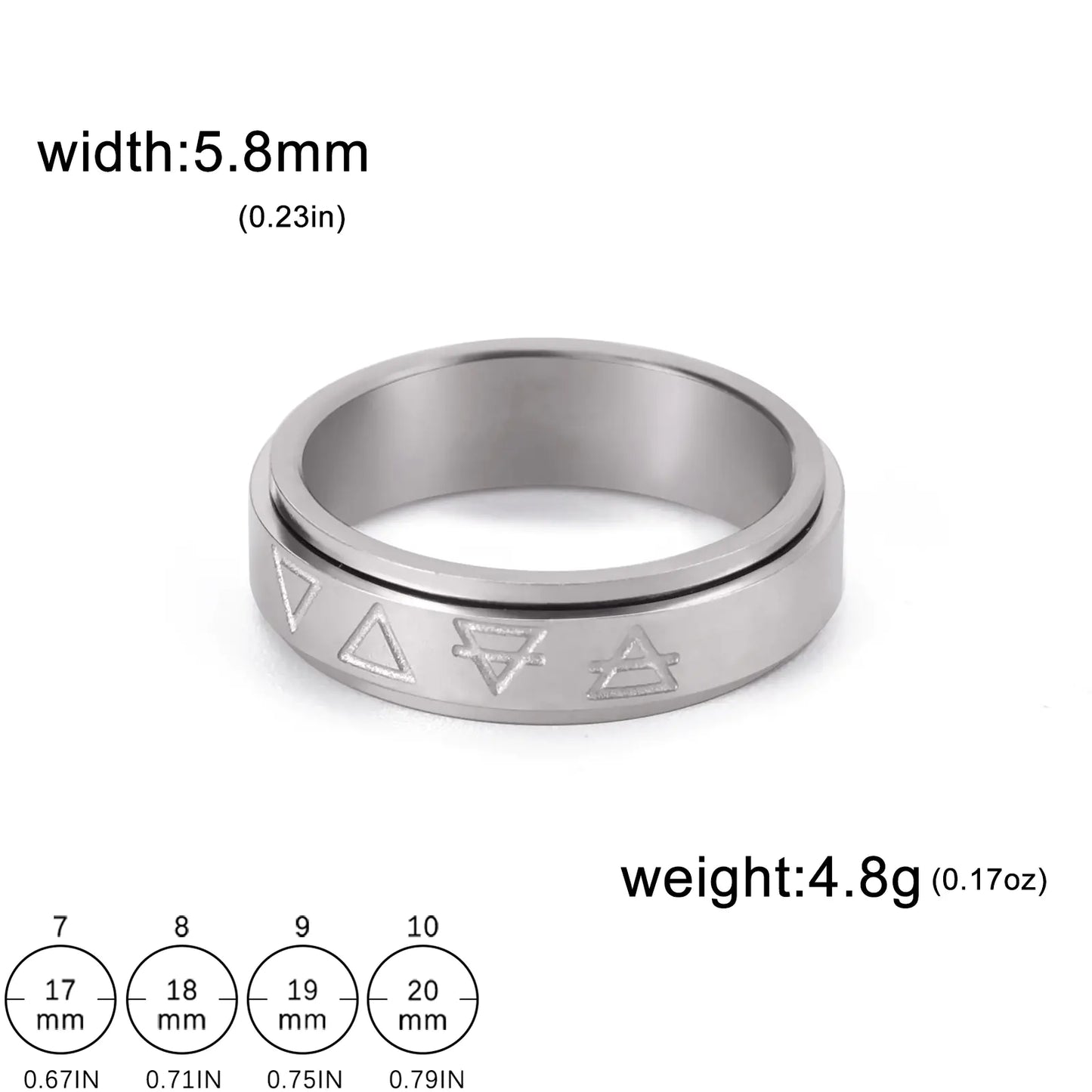 Swivel Steel Triangle Ring