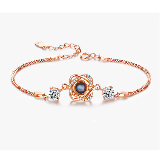 Elegant Silver Heart Charm Bracelet