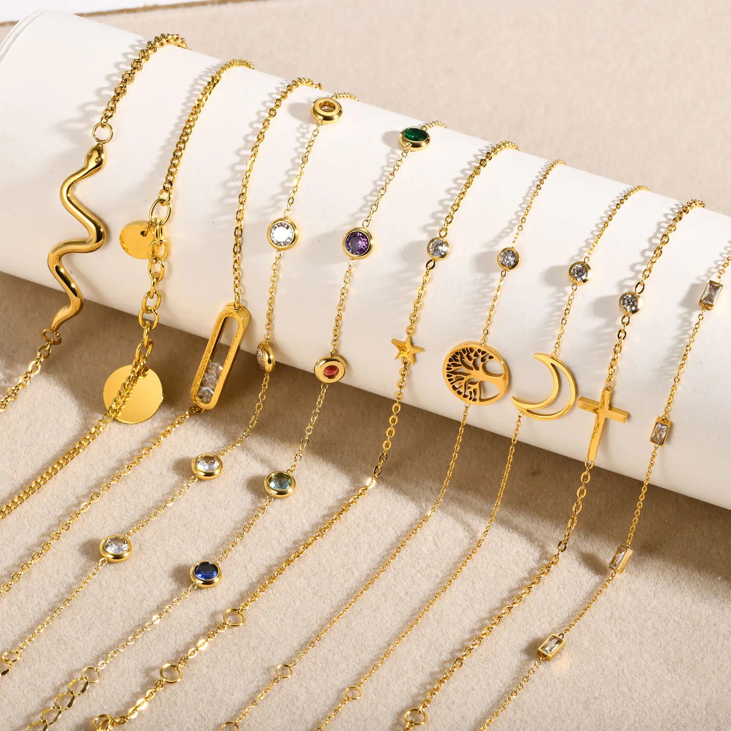 Chic Zircon Geo Gold Bracelet