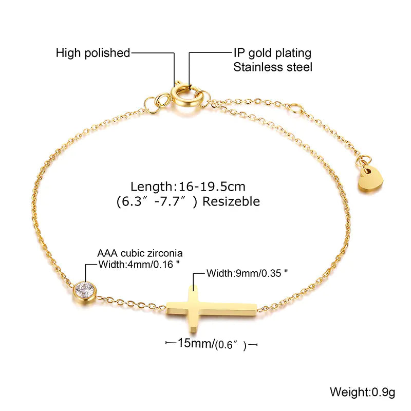 Chic Zircon Geo Gold Bracelet