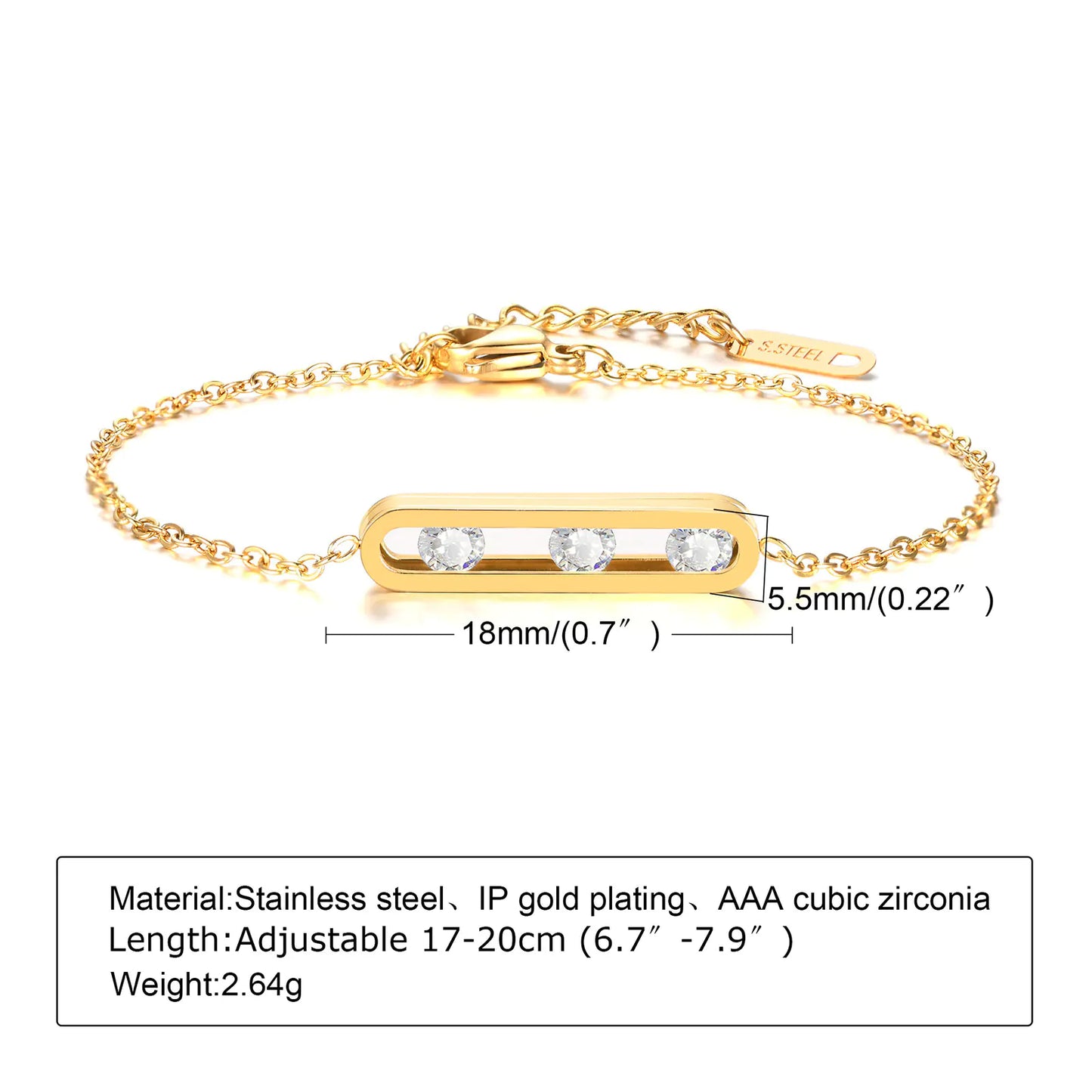 Chic Zircon Geo Gold Bracelet