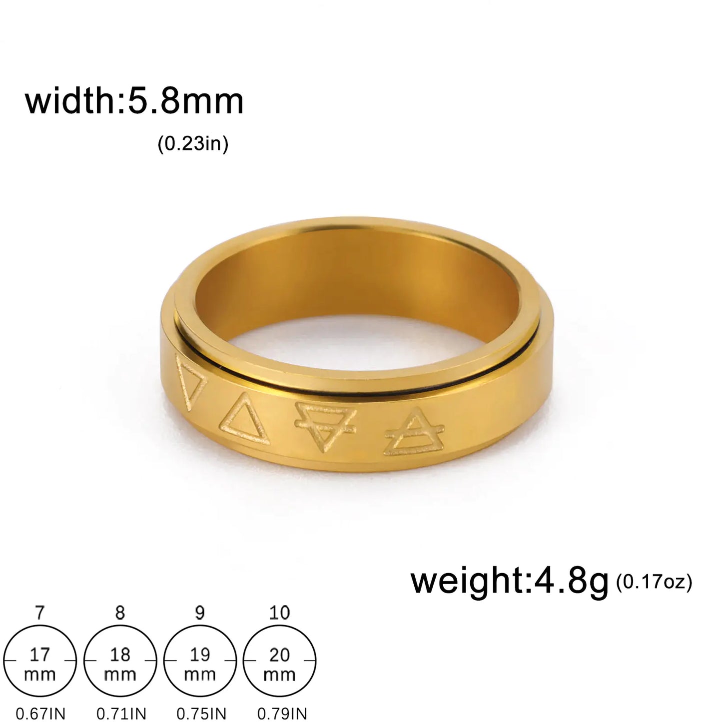 Swivel Steel Triangle Ring