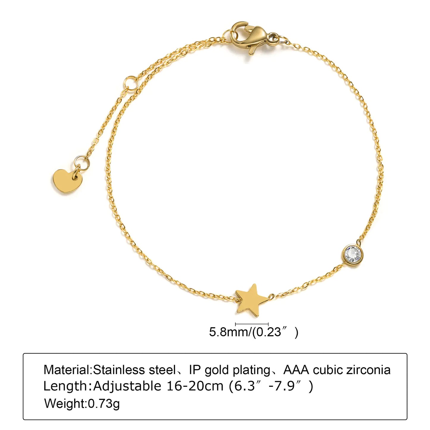 Chic Zircon Geo Gold Bracelet