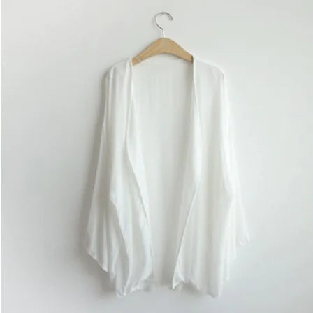 Korean Style Sun Protection Cardigan for Women (White)