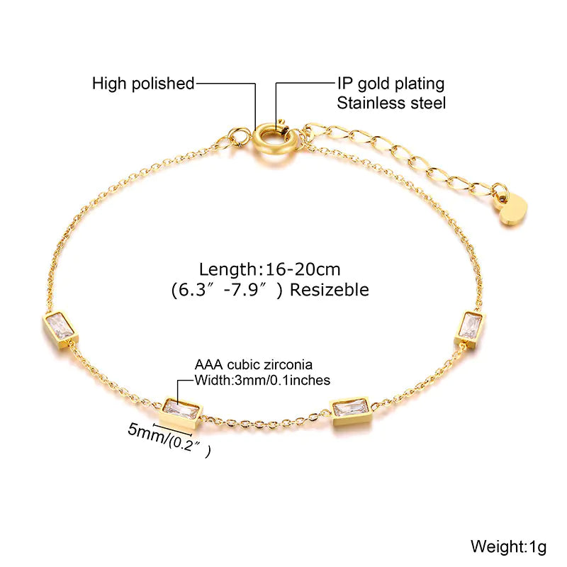 Chic Zircon Geo Gold Bracelet